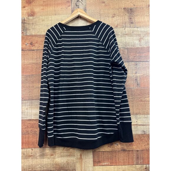 Danskin Womens Black & White Striped Sweatshirt XL - Picture 7 of 9